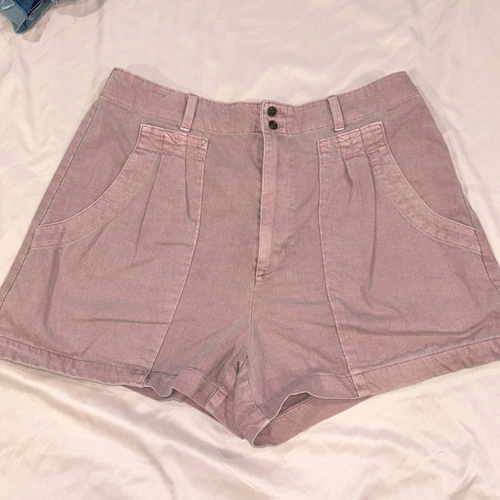Dusty rose denim shorts